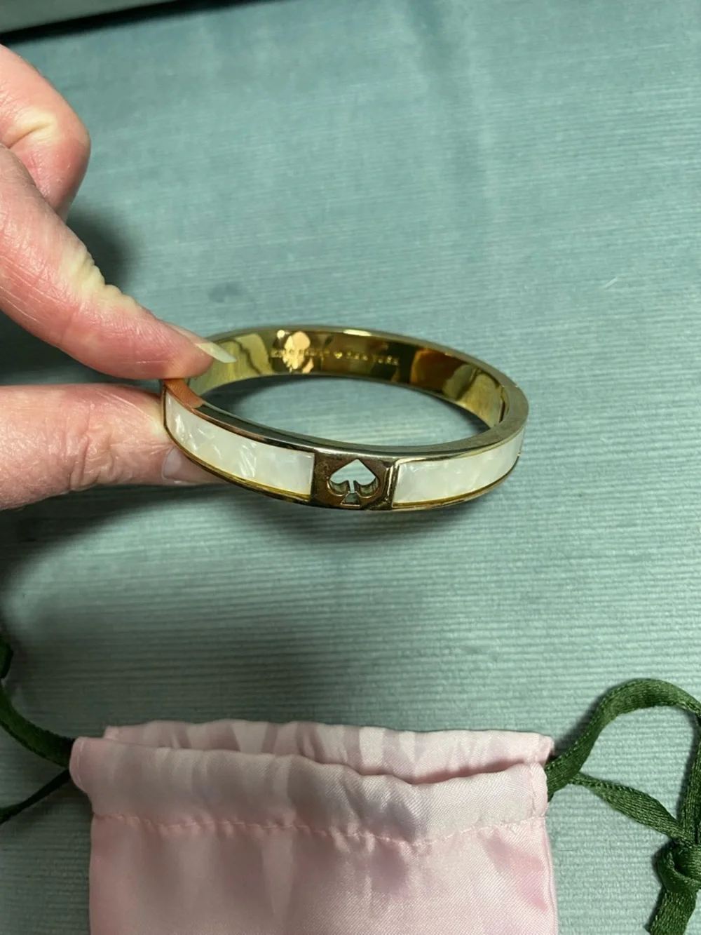 kate spade Mother of Pearl Gold-Tone Bangle Bracelet - Picture 2 of 13